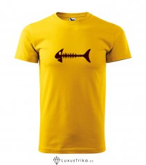 Pánské tričko Fish skeleton žluté