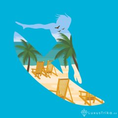 Dámské tričko Surfing Oasis tyrkysová