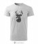 Pánské tričko Christmas deer světle šedý melír - Velikost: XL