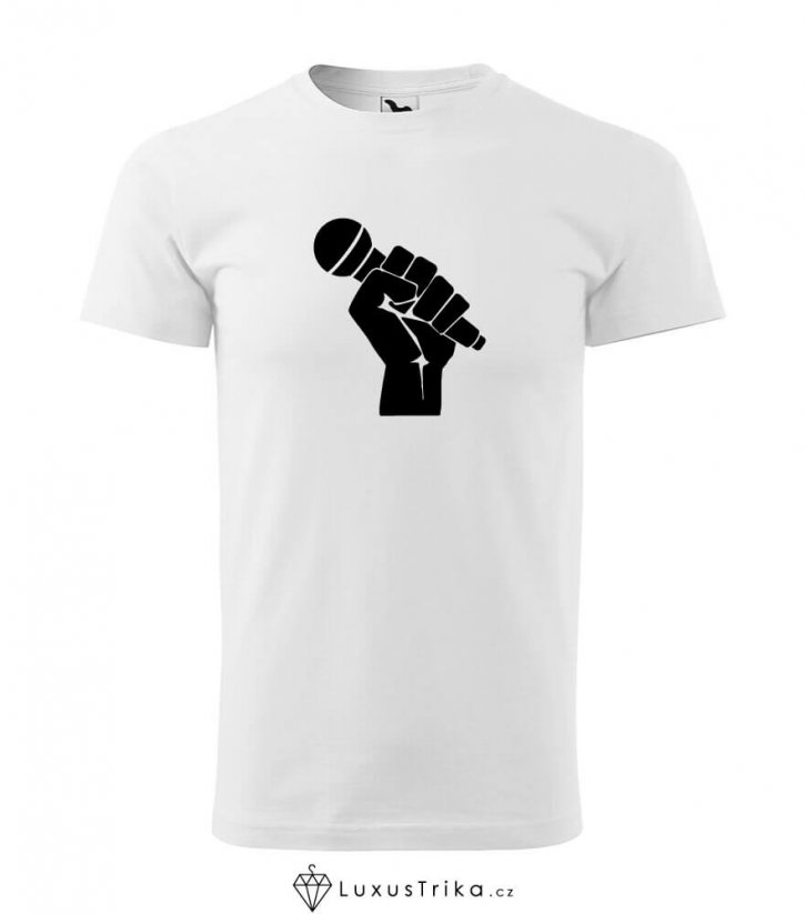 Pánské tričko Hand-mic bílé - Velikost: M
