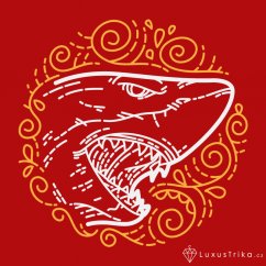 Pánské tričko Žraločí ornament červené