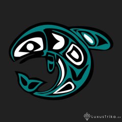 Pánské tričko Tribal-fish ebony gray
