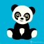 Dětské tričko Panda tyrkysové - Velikost: 122 cm/ 6 let