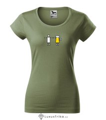 Dámské tričko Zlatá dvojice khaki Dámské tričko Zlatá dvojice khaki