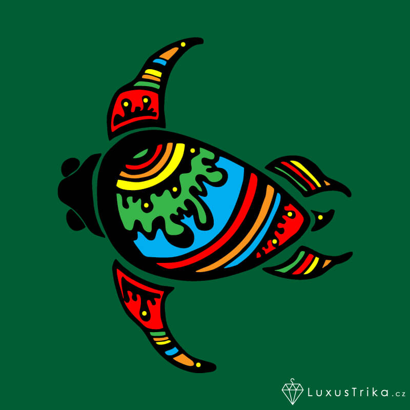 Pánské tričko Abstract-turtle středně zelená