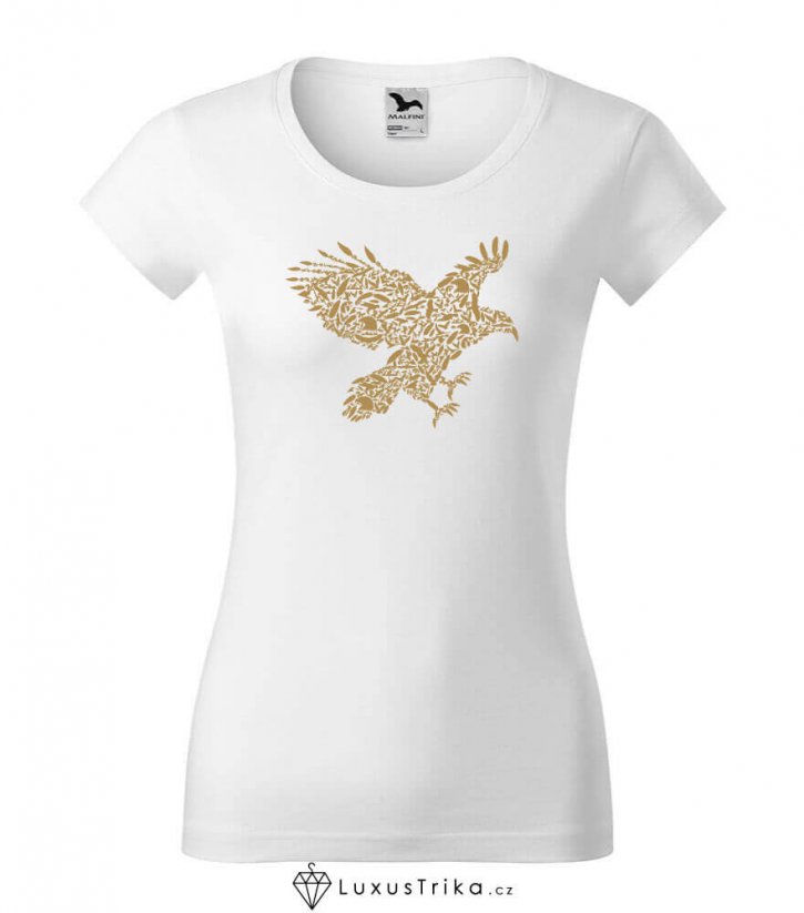 Dámské tričko Eagle silhouette bílé - Velikost: XXL