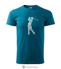 Pánské tričko Golf Doodle petrolejová