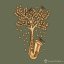 Dámské tričko Sax Tree khaki - Velikost: S