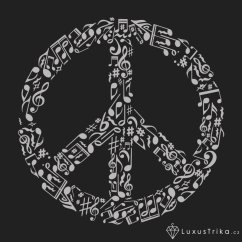 Pánské tričko Music-Peace tmavá břidlice