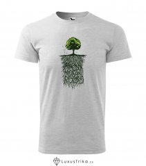 Pánské tričko My-Roots světle šedý melír