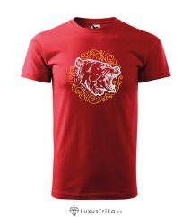 Pánské tričko Medvědí ornament červené 160g/m2