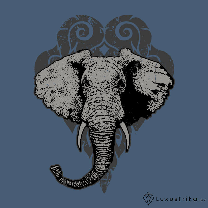 Dámské tričko Mystic Elephant - Barva produktu: Denim, Velikost: XXL