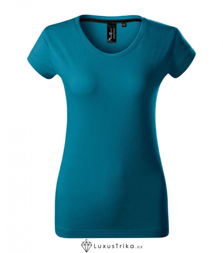 Dámské tričko EXCLUSIVE bez potisku - Barva produktu: Petrolejová, Velikost: XS
