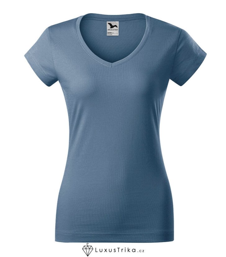 Dámské tričko FIT V-NECK bez potisku - Barva produktu: Královská modrá, Velikost: M