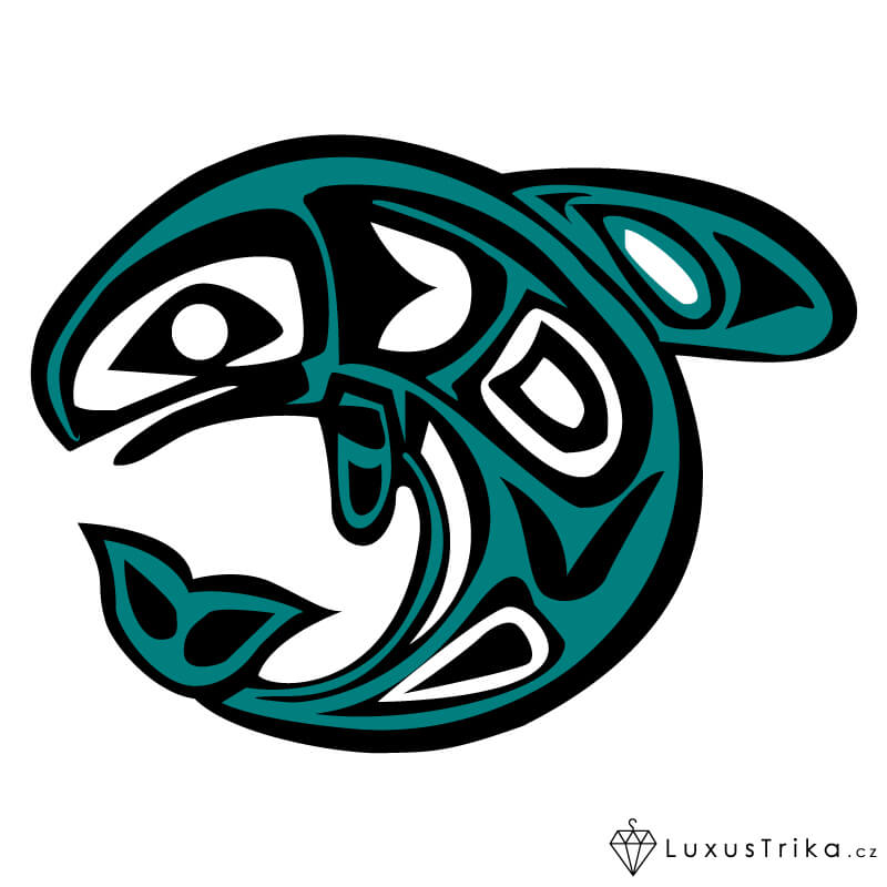 Dámské tričko Tribal-fish bílé