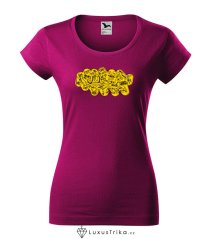 Dámské tričko Doodles fuchsia red