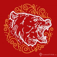 Dámské tričko Medvědí ornament červené
