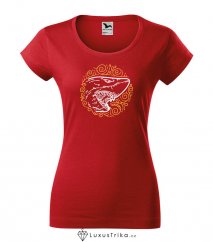 Dámské tričko Žraločí ornament červené