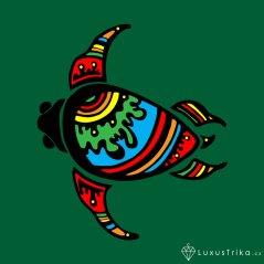Pánské tričko Abstract-turtle středně zelená