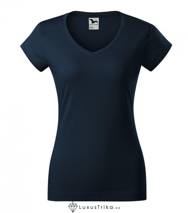 Dámské tričko FIT V-NECK bez potisku - Barva produktu: Černá, Velikost: M