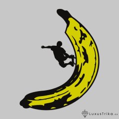 Pánské tričko Banana skate světle šedý melír