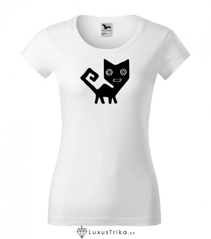 Dámské tričko Twists Cat bílé - Velikost: XXL