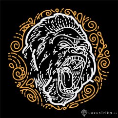 Pánské tričko Gorilí ornament černé