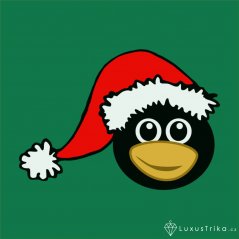 Dětské vánoční tričko Christmas-penguin středně zelená