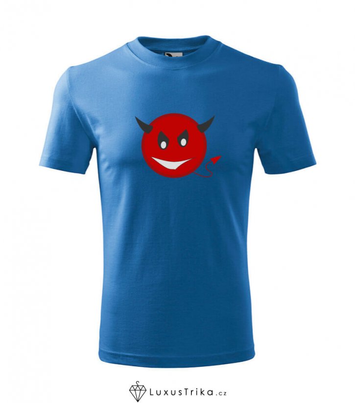 Dětské tričko Malý ďáblík azurově modré - Velikost: 122 cm/ 6 let