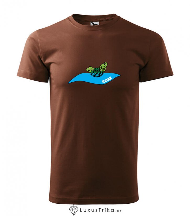 Pánské tričko Turtle relax čokoládová - Velikost: L