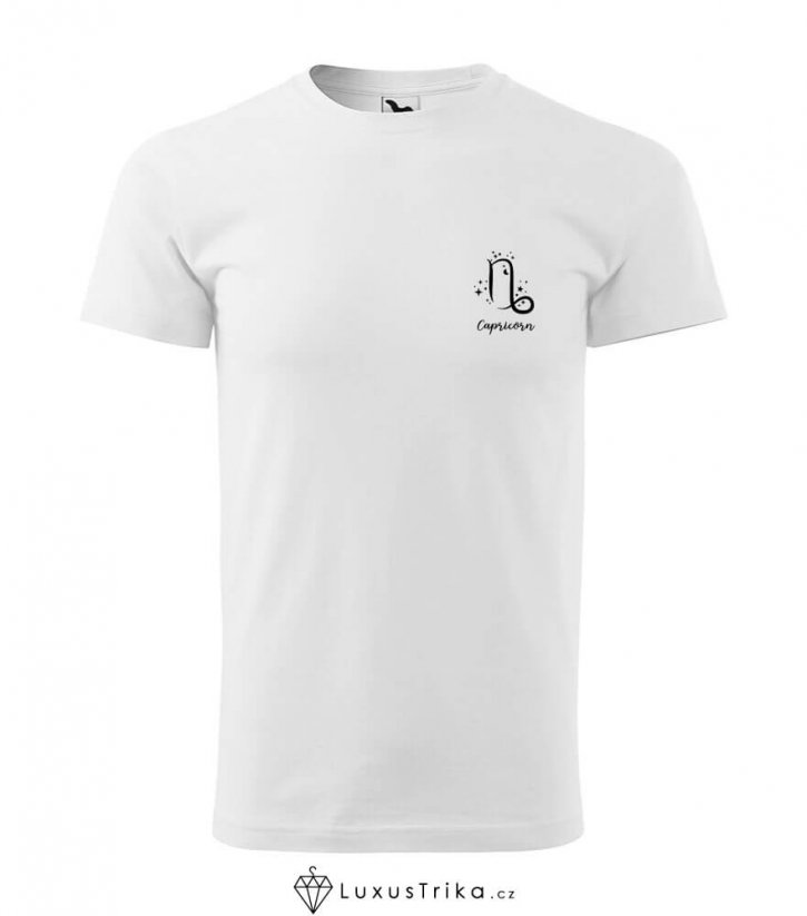 Pánské tričko znamení zvěrokruhu Kozoroh - Barva: Bílá, Velikost: M
