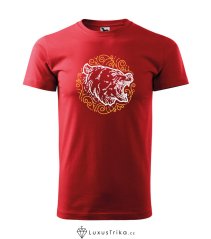 Pánské tričko Medvědí ornament červené 160g/m2