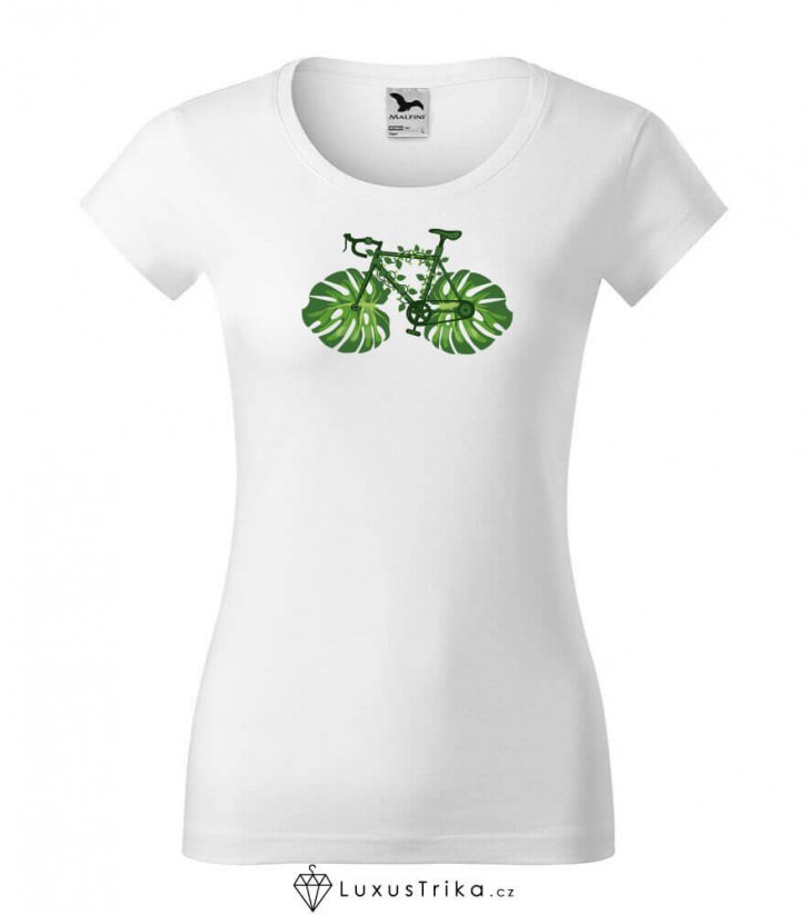 Dámské tričko Green transport bílé - Velikost: S