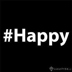 Pánské tričko hashtag Happy černé