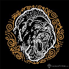 Dámské tričko Gorilí ornament černé