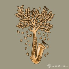 Originální motiv Sax Tree světlá khaki Originální motiv Sax Tree světlá khaki