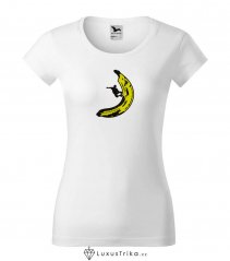 Dámské tričko Banana skate bílé