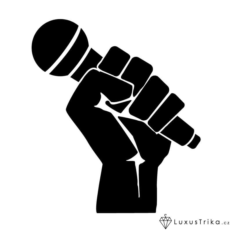 Dámské tričko Hand-mic bílé - Velikost: XL