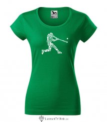 Dámské tričko Baseballový hráč středně zelená