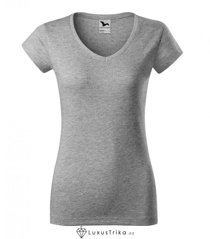 Dámské tričko FIT V-NECK bez potisku - Barva produktu: Černá, Velikost: L