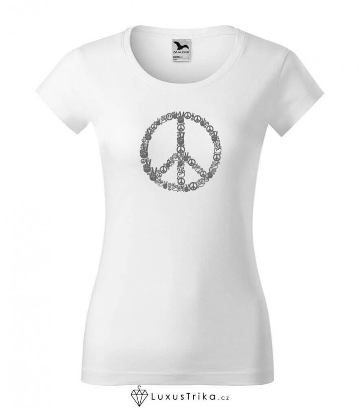 Dámské tričko Hand-Peace bílé