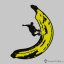 Pánské tričko Banana skate světle šedý melír - Velikost: M