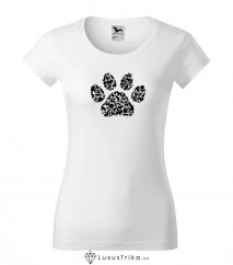 Dámské tričko Dog paw bílé