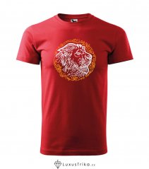 Pánské tričko Lví ornament červené