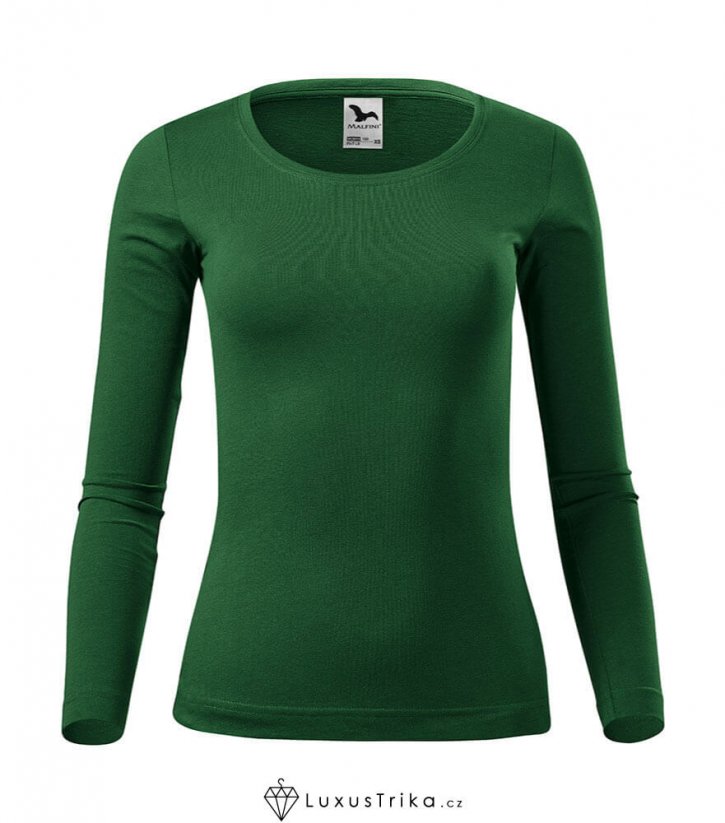 Dámské tričko FIT-T LS bez potisku - Barva produktu: Středně zelená, Velikost: XXL